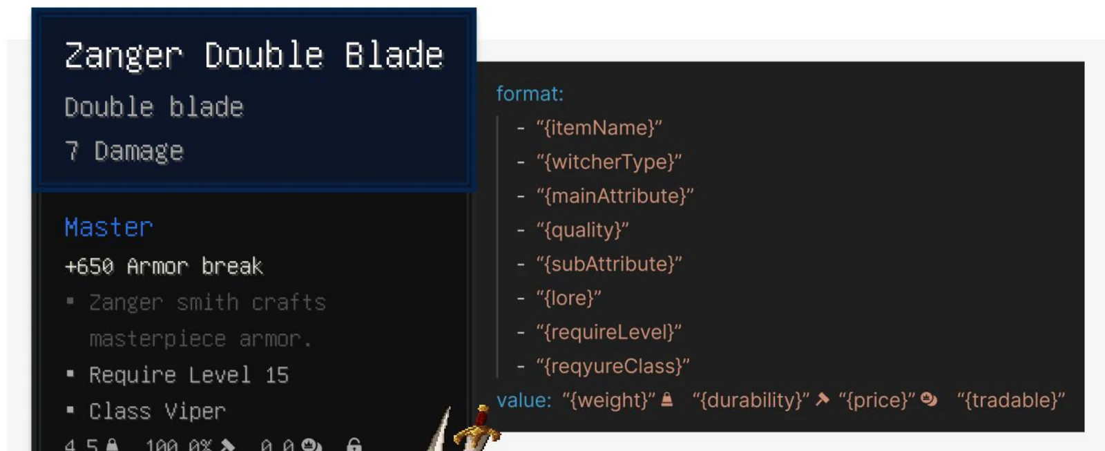 ItemStack format editor
