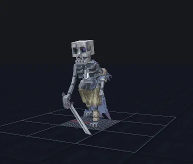 Ritual Warden — a recoloured wraith with its hunch straightened and the lantern swapped for a sword