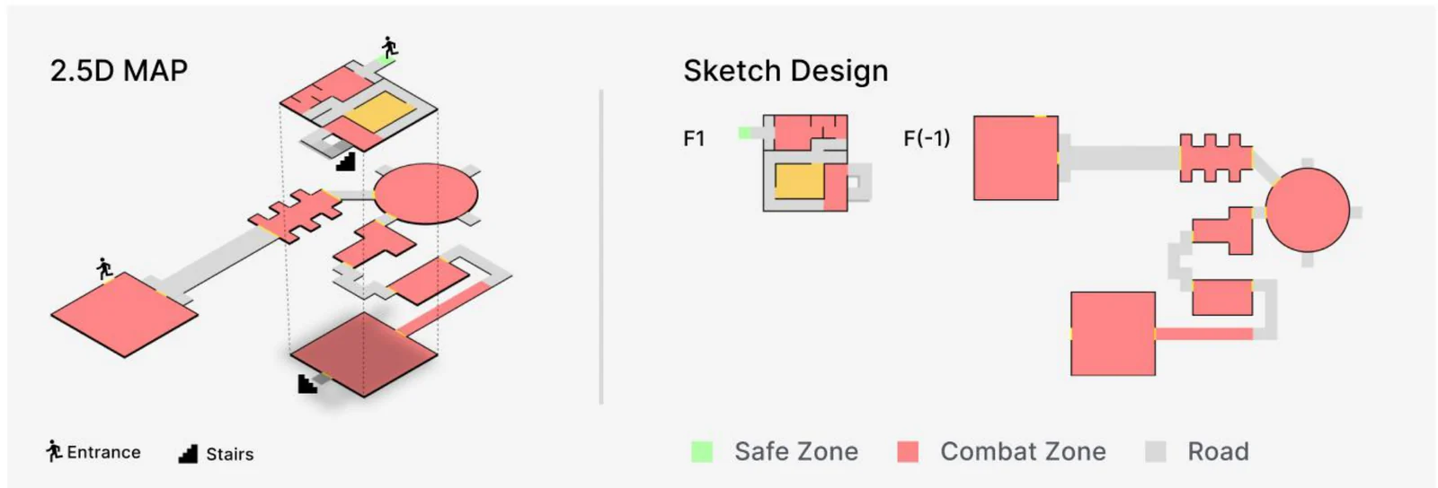 2.5D map and floor sketches