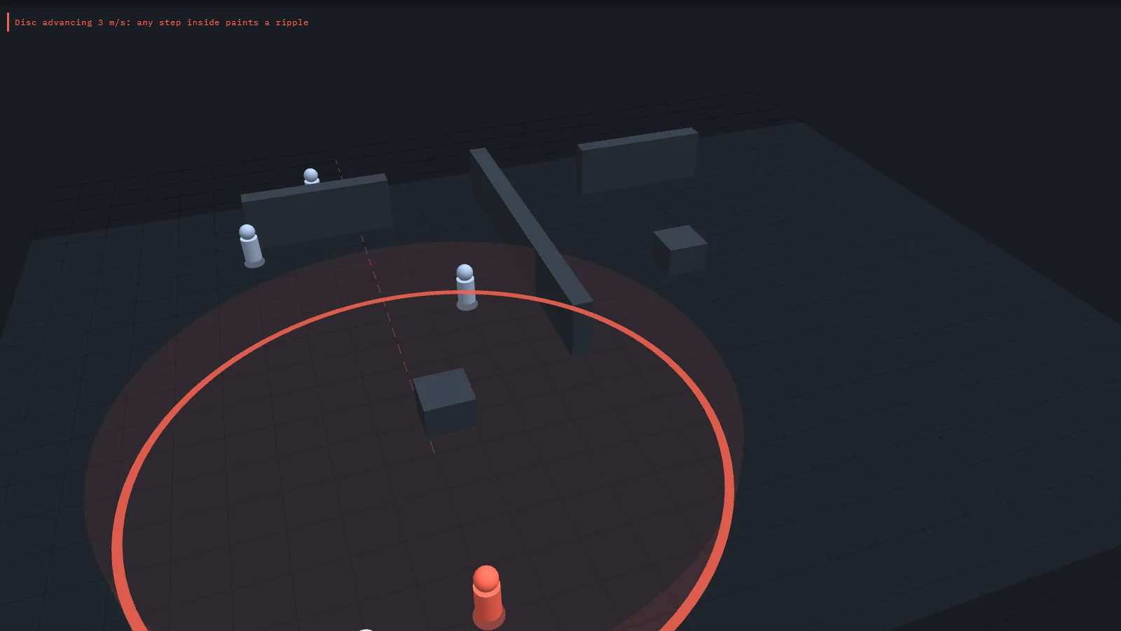 Requiem demo — advancing disc painting ripples