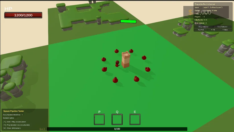 TurretCoop — tower defending against a wave of enemies