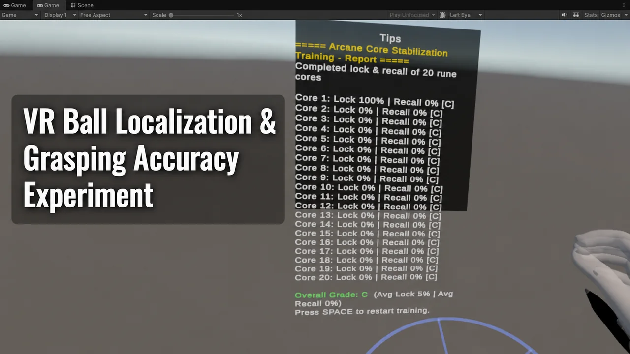 VR Ball Localization & Grasping Accuracy Experiment — title card
