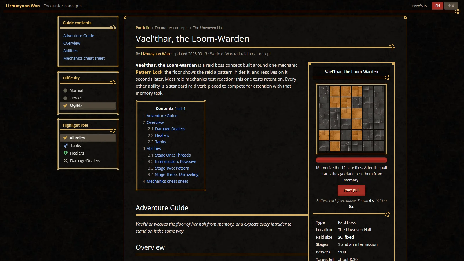 Vael'thar, the Loom-Warden — World of Warcraft raid encounter page in an encounter-journal wiki layout